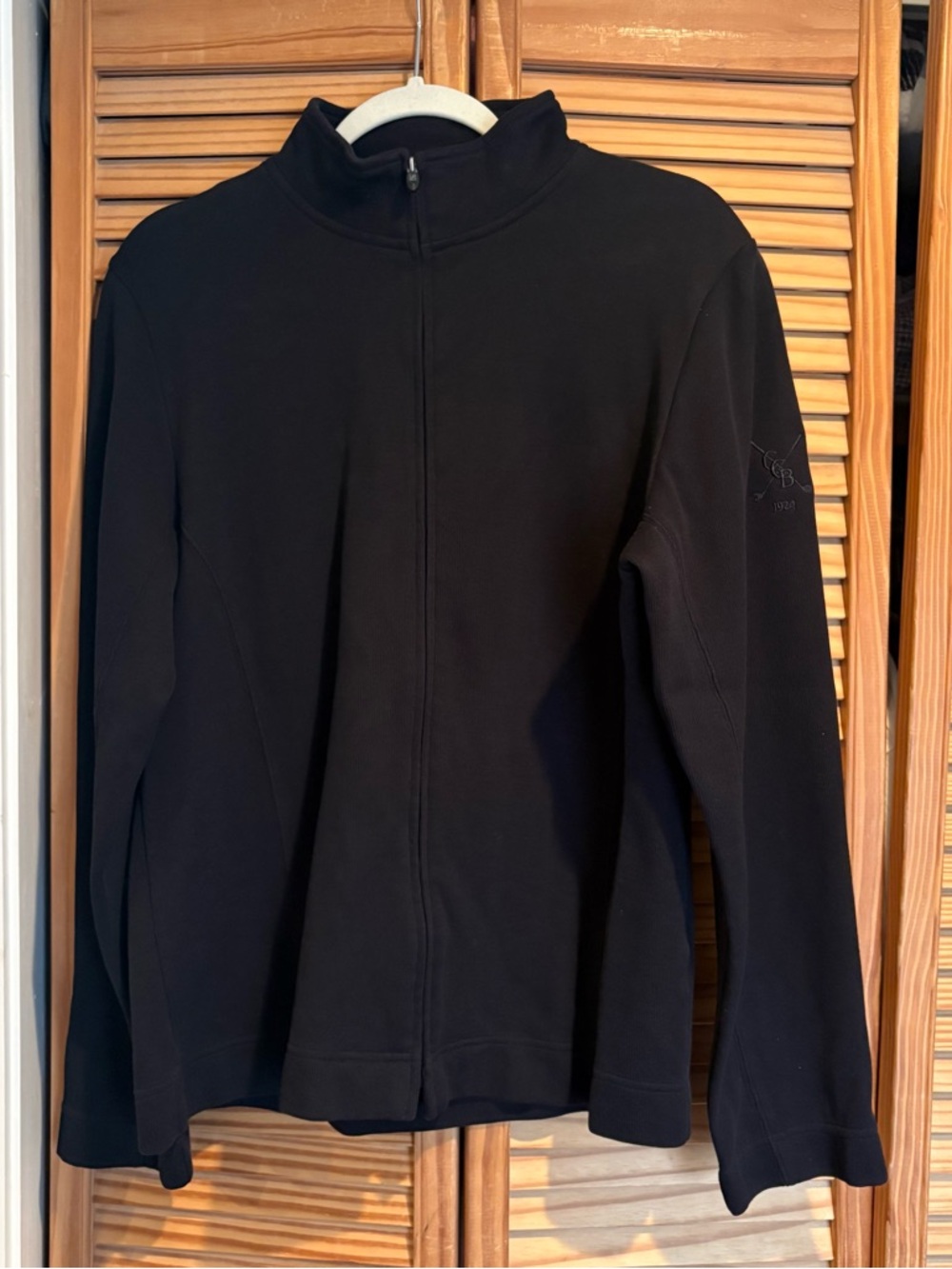 Cutter & Buck Black Pima cotton full zip jacket XL Mockneck Mens golf